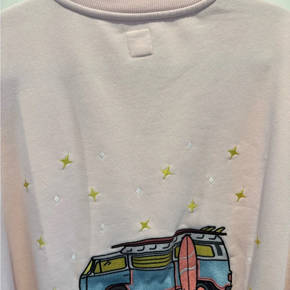 Sunkissed Coconut Light Pink Embroidered Camper Sweatshirt Size XXL - Picture 4 of 15